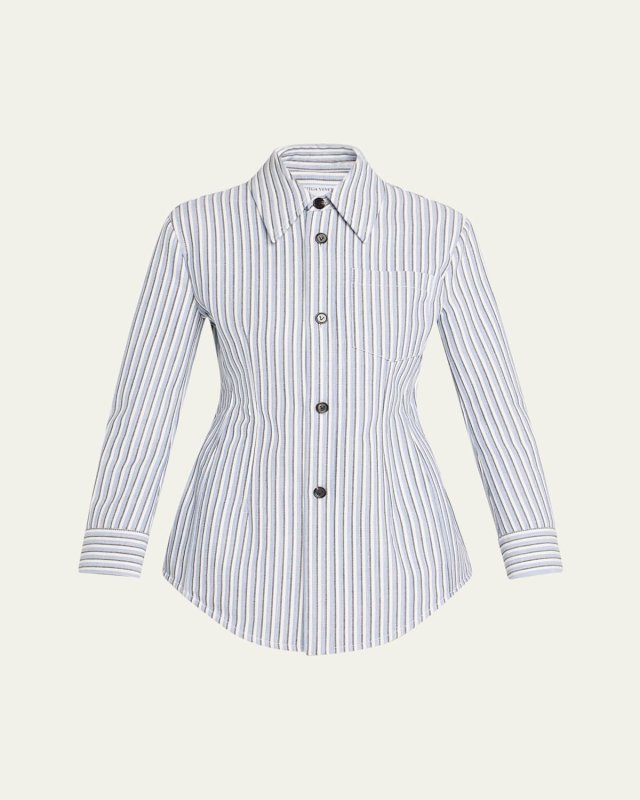 Structured Cotton Stripe Jacket